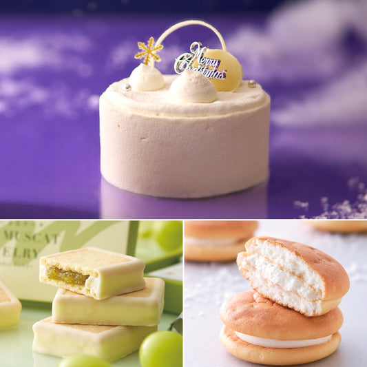 【送料無料】クリスマスケーキと季節のスイーツセット（スノー・フロマージュ、シャインマスカットジュエリー、ゆきむしスフレグランスノー）