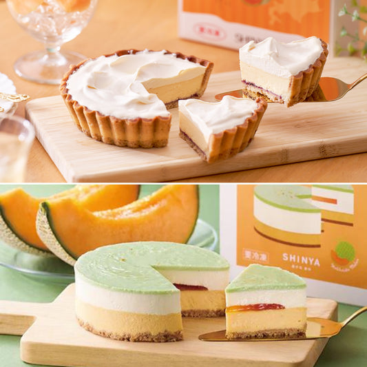 季節のチーズケーキ食べ比べセット（ふらの雪どけチーズケーキ《北海道メロン》、メロンフロマージュ）
